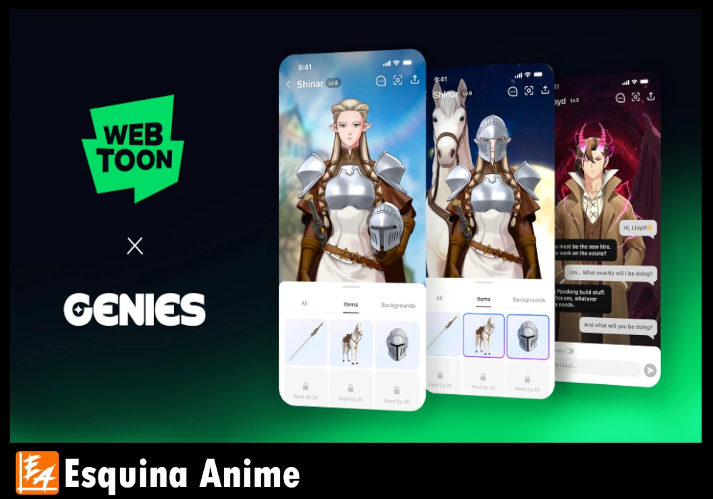 WEBTOON y Genies Avatares IA para darle vida a personajes de manga