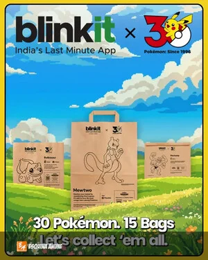 Blinkit celebra 30 años de Pokémon con empaques promocionales